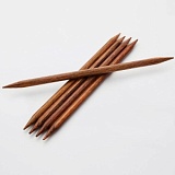 Спицы чулочные "Ginger" 3мм/12,5см, ламинированная береза, коричневый, KnitPro, 31305